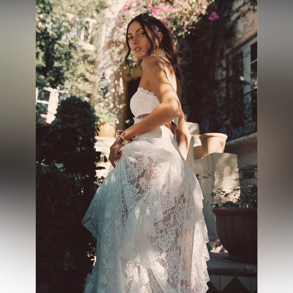 12th Tribe White Lace High Low Dress - Picture 2 of 6